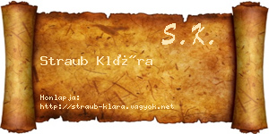 Straub Klára névjegykártya